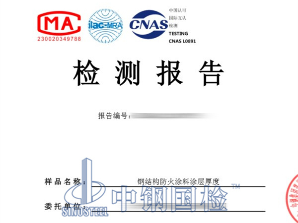 鋼結(jié)構(gòu)防火涂料涂層厚度檢測報告
